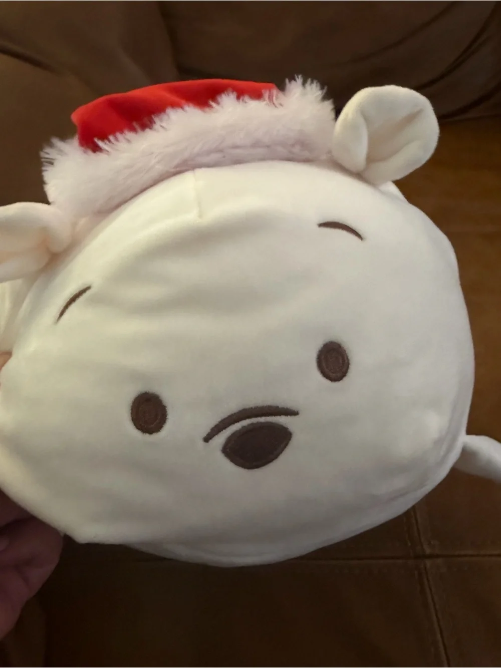 Bun Bun Stackable White Polar Bear with Santa Hat Red